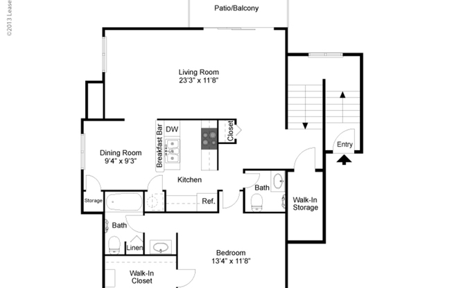 1 bed, 1.5 baths, 1,117 sqft, $1,234