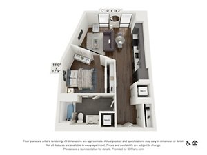 1 bed, 1 bath, 695 sqft, $2,295