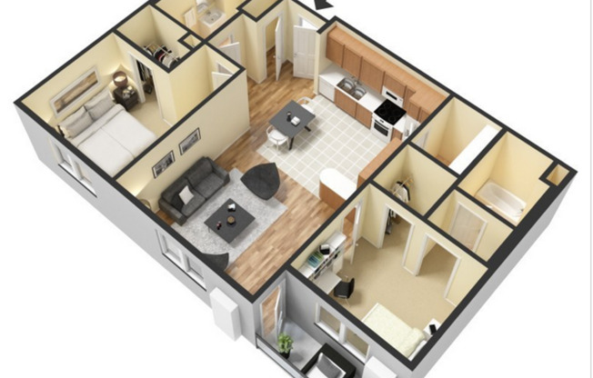 2 beds, 2 baths, 1,375 sqft, $1,325, Unit 1227-201