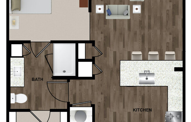1 bed, 1 bath, 712 sqft, $1,213