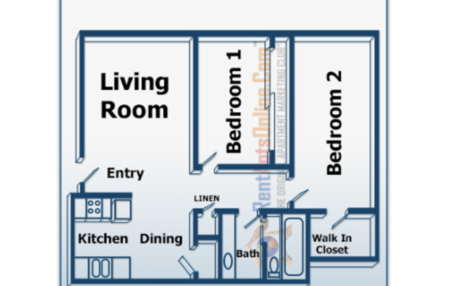 2 beds, 1 bath, 875 sqft, $1,575, Unit 32-66
