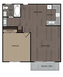 1 bed, 1 bath, 669 sqft, $1,595