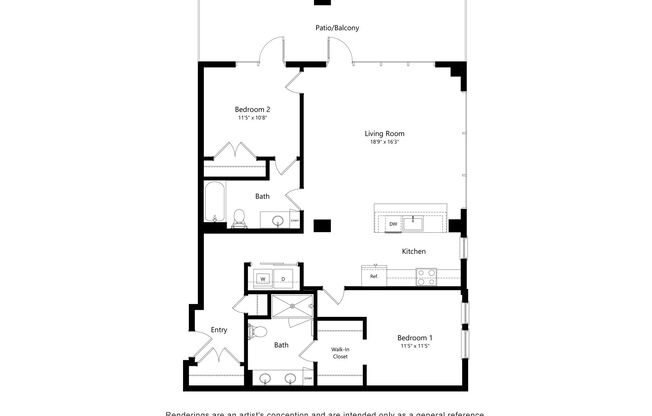 2 beds, 2 baths, 1,272 sqft, $4,000, Unit 1213