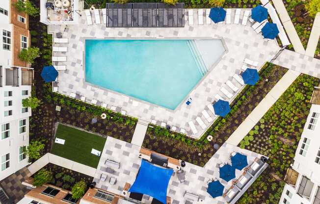 Aerial view of pool and surroundings at 99 Bridge, Old Bridge, 08857