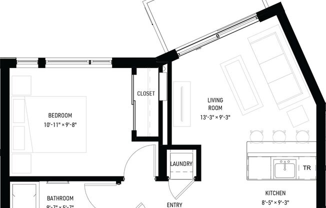 1 bed, 1 bath, 610 sqft, $1,475, Unit W420