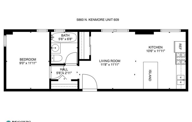 1 bed, 1 bath, 446 sqft, $1,700, Unit 609