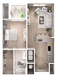 1 bed, 1 bath, 737 sqft, $1,217