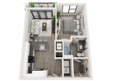 1 bed, 1 bath, 631 sqft, $1,857