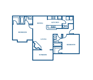 2 beds, 2 baths, 1,020 sqft, $1,376