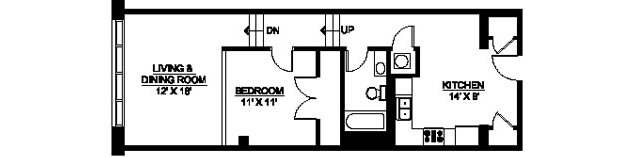 1 bed, 1 bath, 630 sqft, $1,249, Unit 524