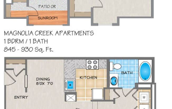 1 bed, 1 bath, 921 sqft, $1,245, Unit 304