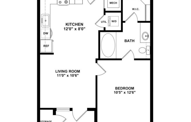 1 bed, 1 bath, 555 sqft, $1,331