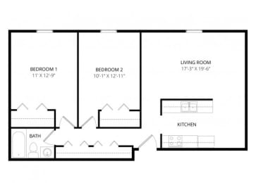 2 beds, 1 bath, 805 sqft, $980
