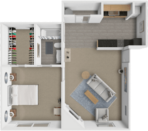 1 bed, 1 bath, 580 sqft, $749