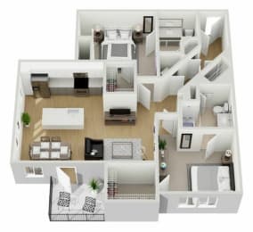 2 beds, 2 baths, 1,171 sqft, $1,675