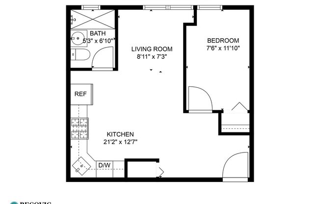 1 bed, 1 bath, 402 sqft, $1,600, Unit 208
