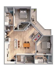 2 beds, 2 baths, 1,230 sqft, $1,882