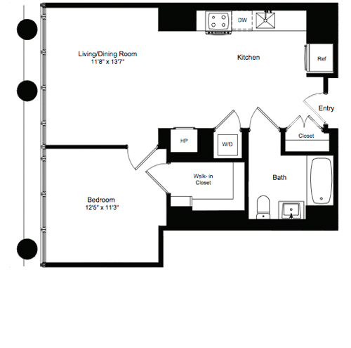 1 bed, 1 bath, 689 sqft, $6,212, Unit 11I