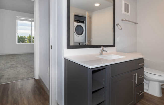 Bathroom with In-home Washer and Dryer