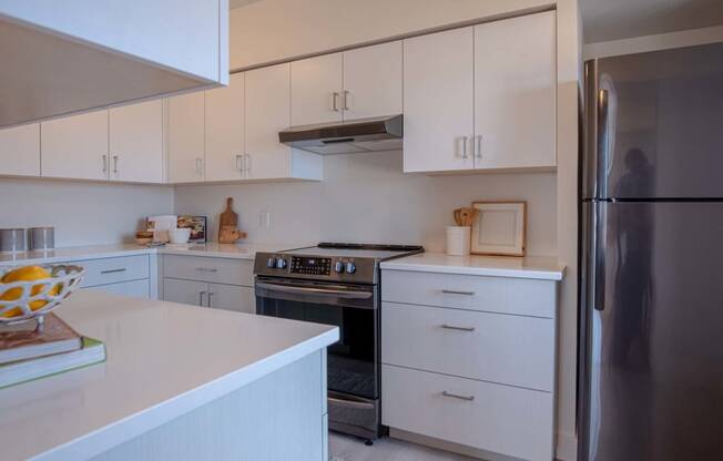 Full kitchen with ample storage at Portland Towers