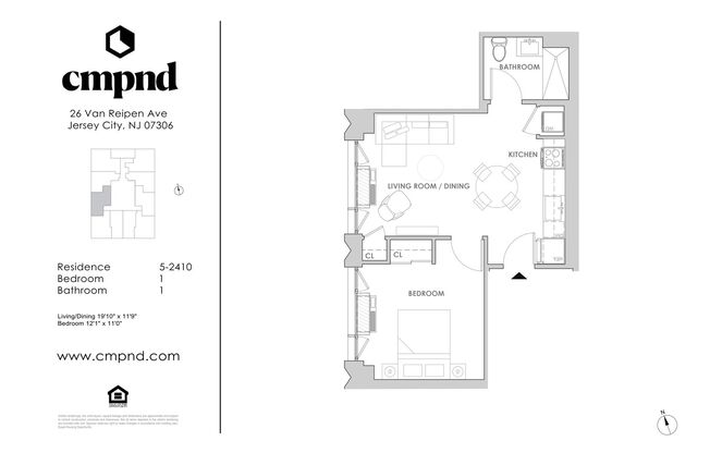 1 bed, 1 bath, 540 sqft, $2,650, Unit 1710