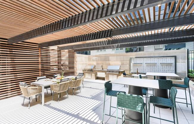 Gather under the slatted shade for casual cookouts or weekend brunches—perfect for connecting with neighbors or entertaining friends in style.