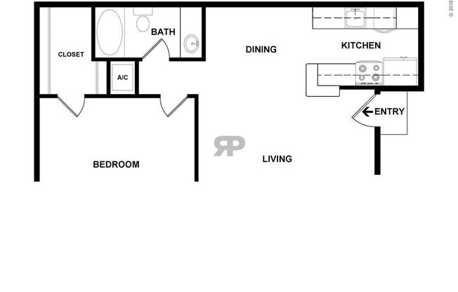 1 bed, 1 bath, 642 sqft, $867