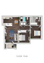 2 beds, 2 baths, 910 sqft, $1,955