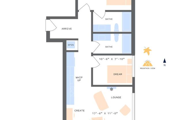 2 beds, 2 baths, 687 sqft, $2,985, Unit 604