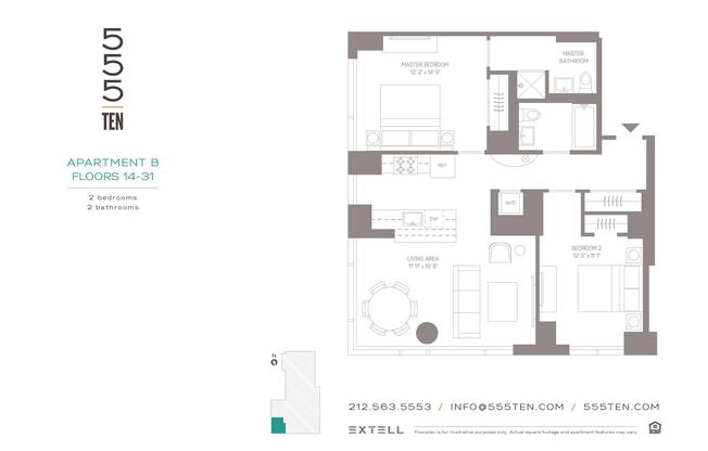 2 beds, 2 baths, $7,965, Unit 28B