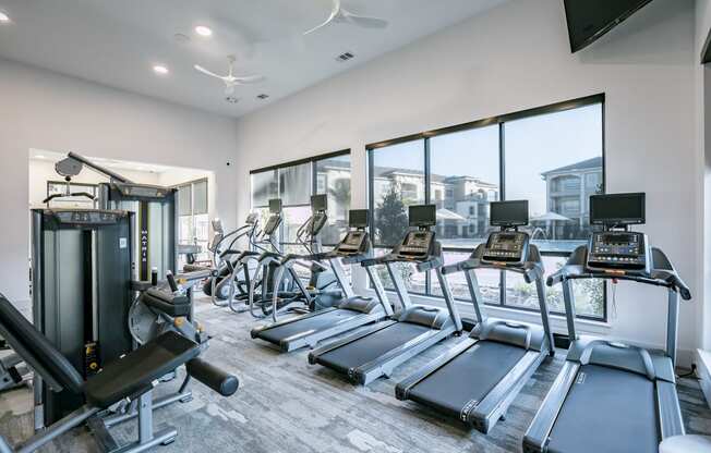 State-Of-The-Art Gym And Spin Studio at Cue Luxury Apartments, Cypress, Texas