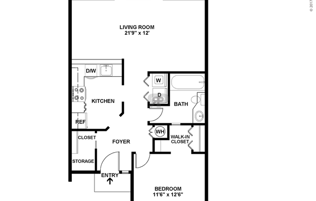 1 bed, 1 bath, 720 sqft, $1,323