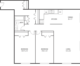 2 beds, 1 bath, 930 sqft, $1,690