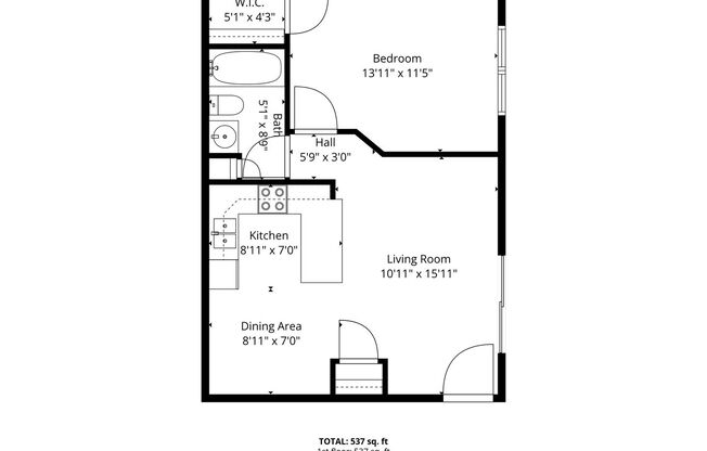 1 bed, 1 bath, 582 sqft, $949, Unit 2251-04