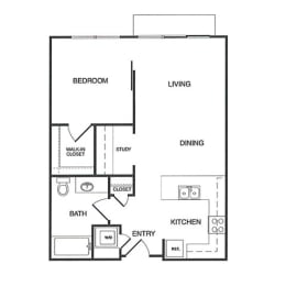 1 bed, 1 bath, 734 sqft, $2,350
