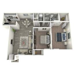 2 beds, 1 bath, 756 sqft, $1,150