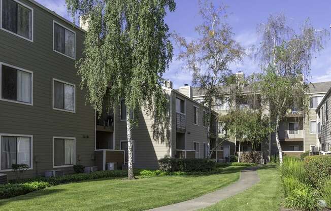 California Place Walkway through Apartments