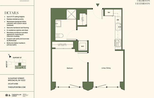 1 bed, 1 bath, $4,795, Unit 41B