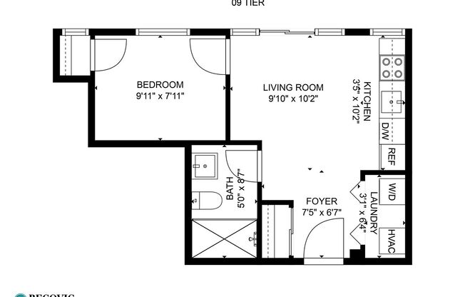 1 bed, 1 bath, 338 sqft, $1,750, Unit 509