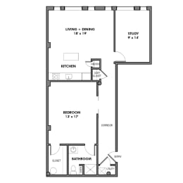 1 bed, 1 bath, 811 sqft, $2,234