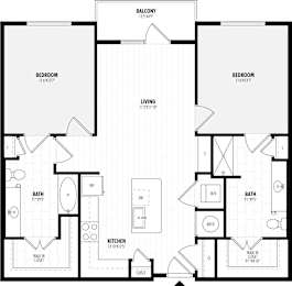 2 beds, 2 baths, 1,054 sqft, $2,394