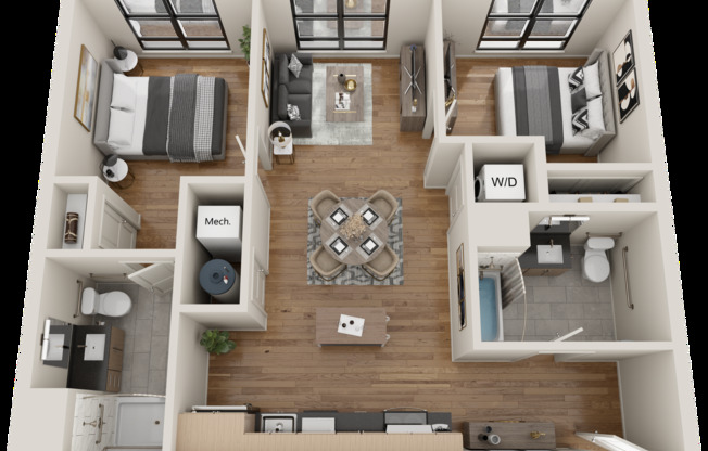 2 beds, 2 baths, 842 sqft, $2,299, Unit 314