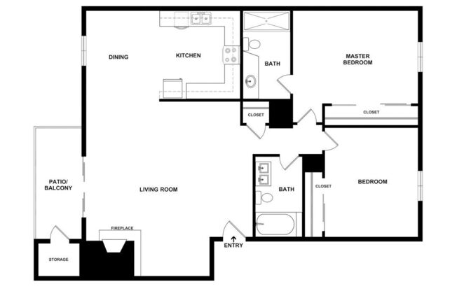 2 beds, 2 baths, 1,025 sqft, $2,145