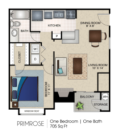 1 bed, 1 bath, 705 sqft, $1,201