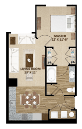 1 bed, 1 bath, 648 sqft, $1,519