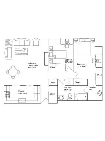 2 beds, 1 bath, 1,000 sqft, $1,750