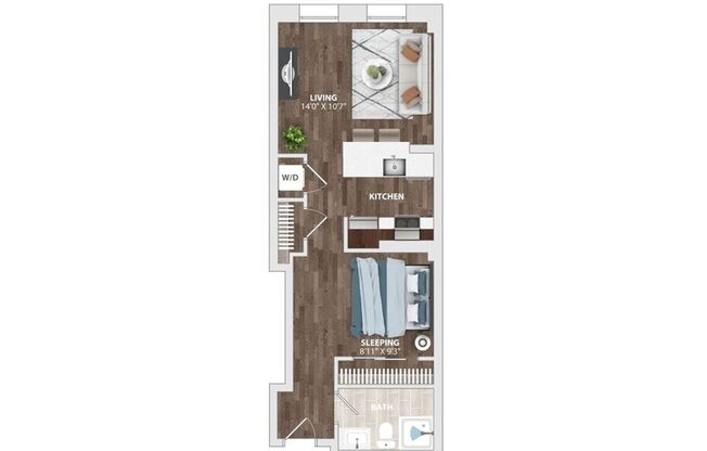 1 bed, 1 bath, 499 sqft, $1,425, Unit HA-715