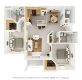 2 beds, 2 baths, 1,154 sqft, $1,730
