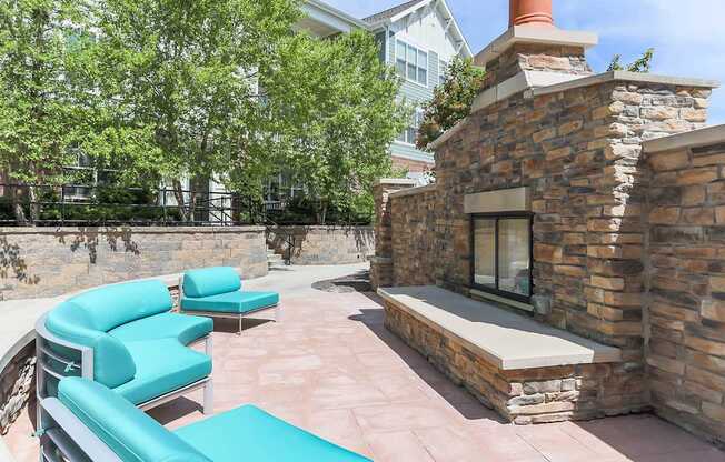 Outdoor fireplace at Aventine Wilderness Hills in Lincoln, NE