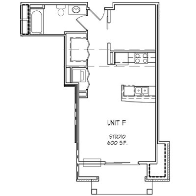Studio, 1 bath, 600 sqft, $1,420, Unit 1270 - 204